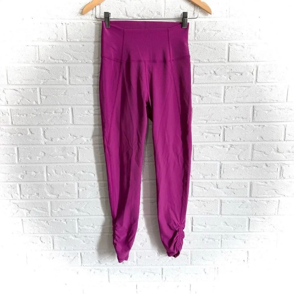 Wilo The Label Ribbed Ruched High Rise Leggings Size Small
